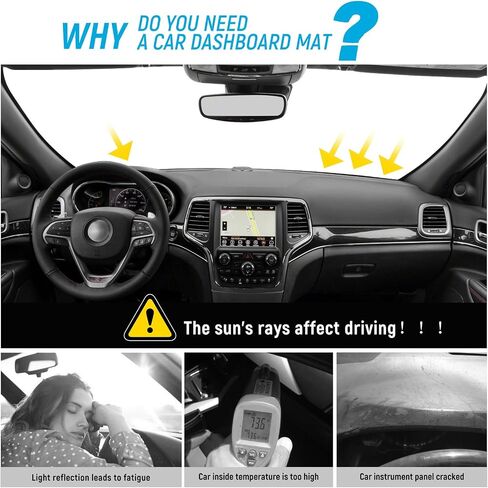ZZEQYG Dash Cover for Jeep Grand Cherokee L 2021 2022 2023 2024 2025 Accessories Flannel Dashboard Cover Dash Mat Center Console Cover Sunshield Protector Pad in Saudi Arabia