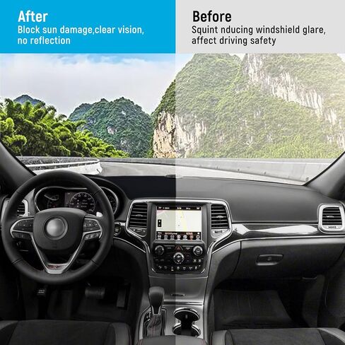 ZZEQYG Dash Cover for Jeep Grand Cherokee L 2021 2022 2023 2024 2025 Accessories Flannel Dashboard Cover Dash Mat Center Console Cover Sunshield Protector Pad in Saudi Arabia
