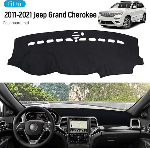 ZZEQYG Dash Cover for Jeep Grand Cherokee L 2021 2022 2023 2024 2025 Accessories Flannel Dashboard Cover Dash Mat Center Console Cover Sunshield Protector Pad in Saudi Arabia