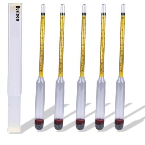 5pcs hydrometer alcohol 0-200 Tralle إثبات-اختبار الكحول الدقيق وسهل الاستخدام لتقطير القمر ، تخمير المنزل والخمور | مقياس معجبة الكحول لجميع مستويات المهارة in Kuwait