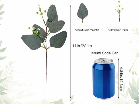 50pcs Eucalyptus Leaves Simulate Green Plants, Wedding Home Office Center Flower Decoration, Vase Flower Arrangement DIY (Silver Dollar Eucalyptus Leaves) in Kuwait