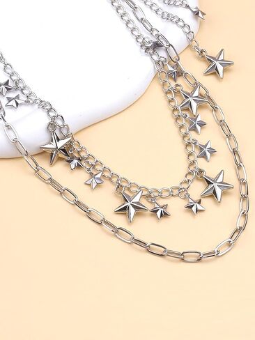 QWALIT Y2K Star Pants Chain for Men Jean Chains for Women Pocket Chain for Pants Biker Hip Punk Chains Y2K Jewelry for Women Accessory Silver Trendy Fashion for Music Festival Concert Cosplay in Saudi Arabia