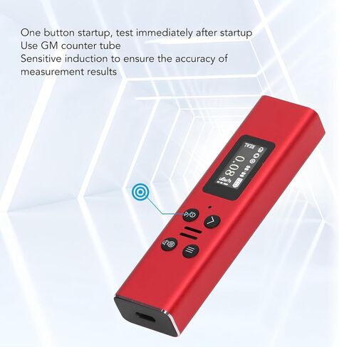 Geiger Counter USB Charging with TFT HD Display 400mAh Nuclear Radiation Detector for Home (Red) in Saudi Arabia