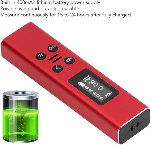 Geiger Counter USB Charging with TFT HD Display 400mAh Nuclear Radiation Detector for Home (Red) in Saudi Arabia