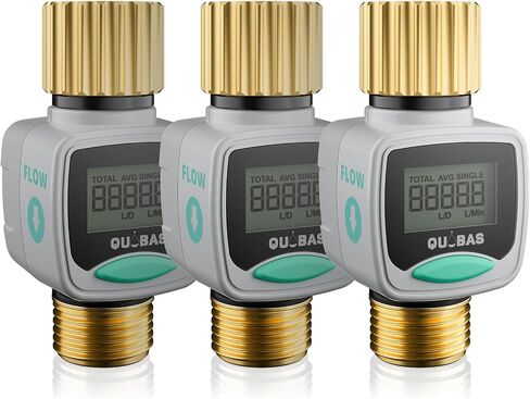 عداد تدفق المياه Quobas للربع الوريد وخرطوم الحديقة ، عداد غالون/لتر لمعدل تدفق المقياس ، مثالي لمراقبة حشوة خزان المياه وقياس استخدام المياه ، مدخل المعادن النحاسية والمخرج in Saudi Arabia
