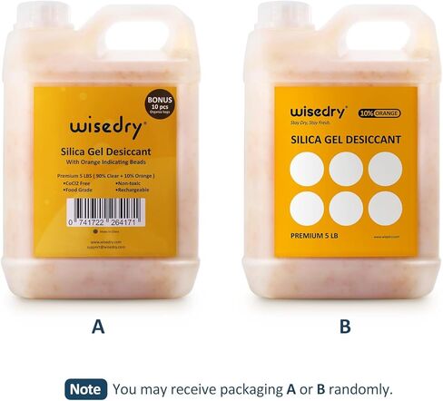 wisedry [ 8 LBS ] Reusable Silica Gel Beads Color Indicating Rechargeable Desiccant Beads Bulk with 20 Pcs Organza Drawstring Bags in Kuwait