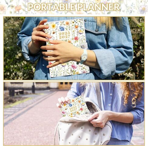 A5 Monthly Planner 2025-2026, 24 Months Calendar 2025 Planner - Runs From Jan.2025 Until Dec.2026, 5.9'' x 8.4'', Floral Planner 2025 for Planning, Office and School Supplies in Kuwait