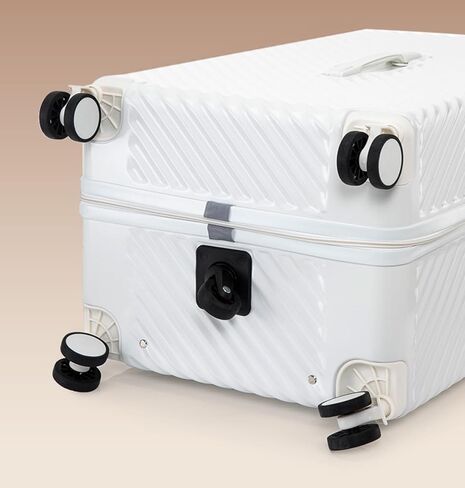 Carry On Luggage 20In Wide Handle with 360 Spinner Wheels, USB & Type C Port, Cup Holder & TSA Lock, Hard Case Luggage, Hardshell Travel Suitcase for Men Women (PVC Cover For Free) White in Kuwait