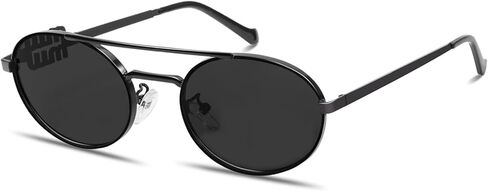 Retro Oval 90s Metal Sunglasses for Women, 2025 Trendy Chic Narrow Gold Sun Glasses Fashion Sunnies in Kuwait