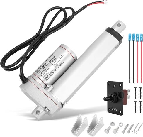 1500N Heavy Duty Linear Actuator 12V DC, 100mm Stroke, High Speed Electric Motor, Under 50dB Quiet, with Mounting Brackets for Home Automation/Outdoor Devices in Saudi Arabia