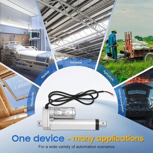 1500N Heavy Duty Linear Actuator 12V DC, 100mm Stroke, High Speed Electric Motor, Under 50dB Quiet, with Mounting Brackets for Home Automation/Outdoor Devices in Saudi Arabia