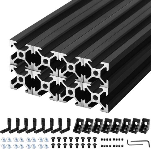 4Pack 2020 بثق الألومنيوم T-slot 400mm أسود مقدمة من الألومنيوم الملف الشخصي 20x20 T-slotted الإطار الأوروبي القياسي القياسي للسكك الحديدية لملحقات الطابعة ثلاثية الأبعاد الأجزاء in Kuwait