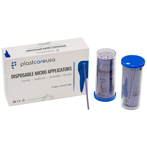 400 Regular Micro Applicator Brushes - Disposable Dental Microbrushes with Bendable Tip - Microswabs for Eyelash Extensions - Microbrush Applicator Sticks with Cotton Tip (Orange, 4 Tubes of 100) in Kuwait