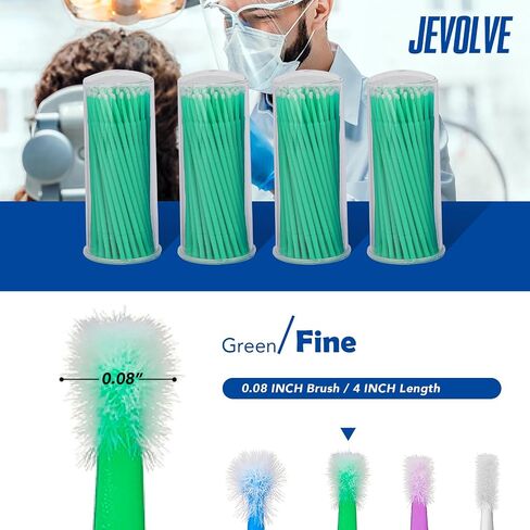 400 PCs Pollo Disposable Fine-Green Microbrush Applicators by JEVOLVE – Precision Brushes for Crafting, Art Projects, Painting, Detailing, Model Building, DIY and Small Area Application in Saudi Arabia
