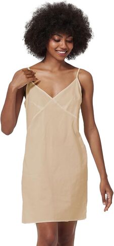 Women's Cotton Full Slip with Breast Area Shape for Under Dresses Adjustable Spaghetti Strap V Neck (White,L) in Saudi Arabia