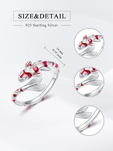 Ocean Open Ring 925 Sterling Silver Orca/Killer Whale/Shark/Manta Ray Adjustable Ring Animal Lovers Jewelry Ocean Gift for Friend/Daughter/Mother, Size 7 in Saudi Arabia