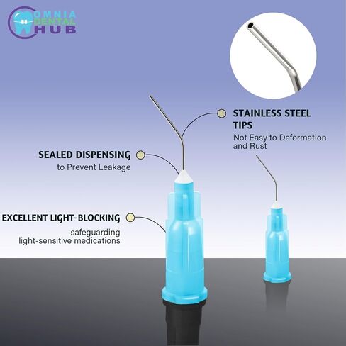 100 PCs Dental Grade Pre Bent Flow Dispensing Etch Tips by Omnia ONE | Precision Application, Flexible Design – Ideal for Etching, Bonding, and Dental Restorations in Saudi Arabia