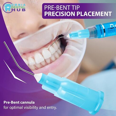 100 PCs Dental Grade Pre Bent Flow Dispensing Etch Tips by Omnia ONE | Precision Application, Flexible Design – Ideal for Etching, Bonding, and Dental Restorations in Saudi Arabia