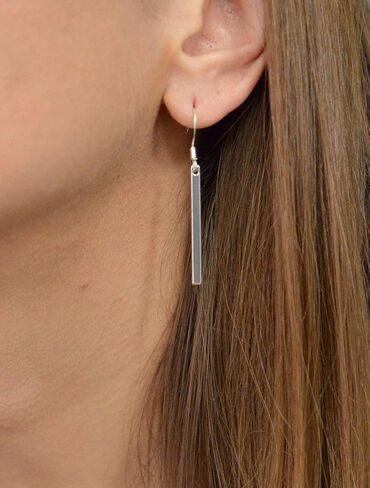 Dcfywl731 Minimal Dainty Gold Plated Dangle Earrings Layered Bar Pendant Neckalce Gold Long Y-Necklace Gold Earrings and Necklaces Set Delicate Lariat Chain Jewelry for Women in Saudi Arabia