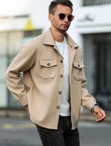 Zaful Men's Color Block Single Single Breasted Corduroy Abour Down Twlar Long Sleeve Jacket (4-Light Coffee ، XL) in Kuwait