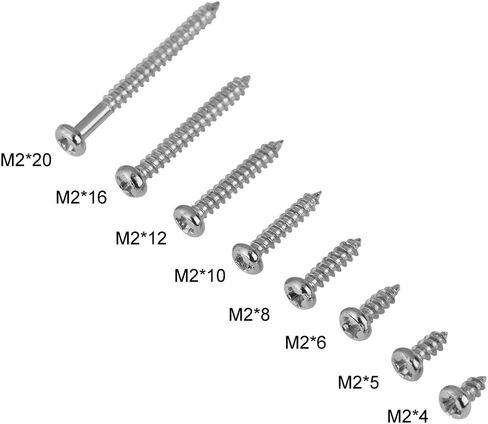 800PCS M2 Self Tapping Screw Cross,8 Sizes Cross Countersunk Self-Tapping Screw,Small Screws Cross Head Selftapping Bolts Assortment Kit Used in Energy, Electronics in Saudi Arabia