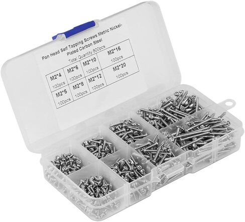 800PCS M2 Self Tapping Screw Cross,8 Sizes Cross Countersunk Self-Tapping Screw,Small Screws Cross Head Selftapping Bolts Assortment Kit Used in Energy, Electronics in Saudi Arabia
