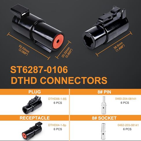 Jrready 238PCS DT Connector Horepracking ، 2 3 4 6 8 12 PIN Deutsch DT Connector Kit مع 82pairs مقاس 16 جهات اتصال صلبة لإصلاح السيارات ، موصل كهربائي بحري مقاوم للماء (ST6317) in Kuwait