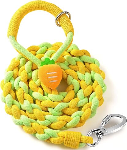 Handmade 4ft Braided Cotton Dog Leash,Durable and Stylish, Ideal for Medium to Large Dogs, Black in Kuwait