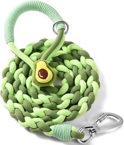Handmade 4ft Braided Cotton Dog Leash,Durable and Stylish, Ideal for Medium to Large Dogs, Black in Kuwait
