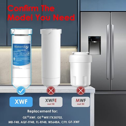 Waterdrop XWF water filter for GE® refrigerator, Replacement for XWF GE® water filter, 3 Filters in Kuwait