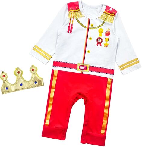Newborn Baby Boys Girls Prince Costume Clothes, Infant Halloween Romper, Baby Cosplay Outfit Short Sleeve Jumpsuit in Saudi Arabia