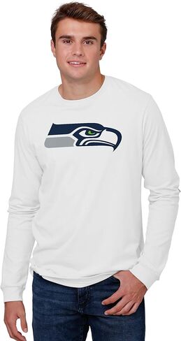 Foco Men NFL Team White Primary Logo T-Shirt Long Sleeve T-Shirt in Saudi Arabia