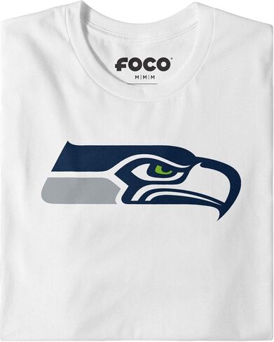Foco Men NFL Team White Primary Logo T-Shirt Long Sleeve T-Shirt in Saudi Arabia