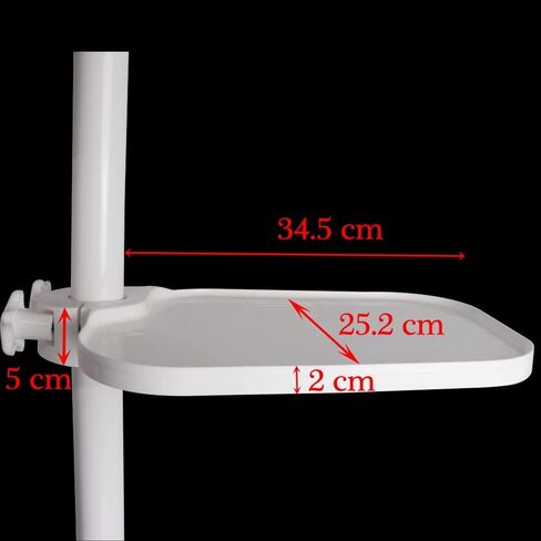 TEPTOARCH Plastic Adjustable Square Chair Tray Post Mounted Shelf Tray Table Chair Accessories Instrument Placed Additional Tools in Saudi Arabia