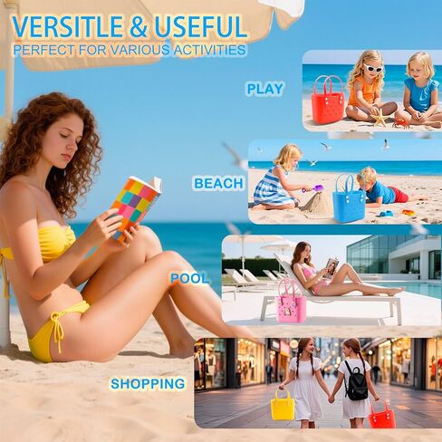 حقيبة حمل مطاطية حقيبة شاطئ صغيرة مقاومة للماء في الهواء الطلق حقيبة قابلة للغسل حقيبة سفر محمولة حقيبة يد مفتوحة لسوق السفر الرياضي في الهواء الطلق in Kuwait