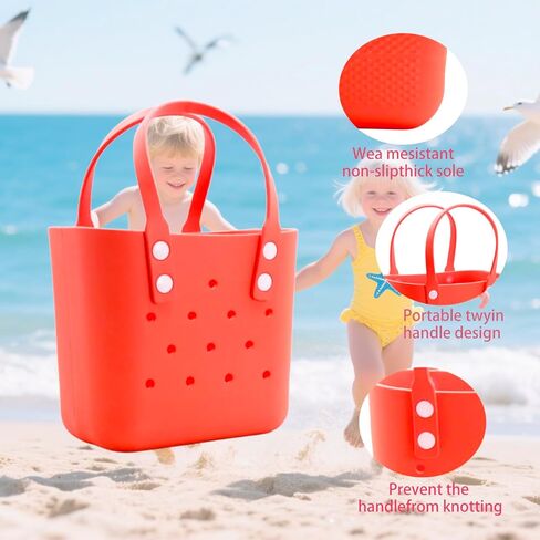 حقيبة حمل مطاطية حقيبة شاطئ صغيرة مقاومة للماء في الهواء الطلق حقيبة قابلة للغسل حقيبة سفر محمولة حقيبة يد مفتوحة لسوق السفر الرياضي في الهواء الطلق in Kuwait