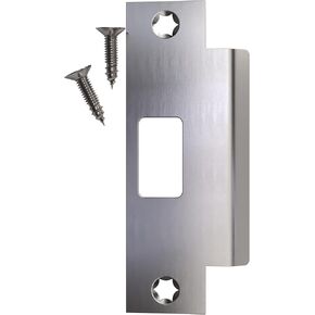 NYCO - Universal Door Strike Plate 4 7/8 "× 3 3/8" × 1 1/4 " - لوحة باب Deadbolt Plate Door - زاوية مستديرة - Steel مع اللوحات السوداء - Strike Plates (Black US1) in Kuwait