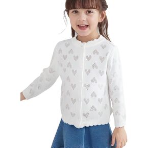 Danny D Toddler Girls Crewneck Cardigan Sweater Kids Long Sleeve Button Knit Tops Outwear Bolero Shrug Cropped Tops in Kuwait