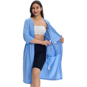 ثوب مستشفى ما بعد الجراحة للنساء المصابات بسوستة ، 4 جيوب تصريف ، 3/4 أكمام ، 2 جيوب جانبية ، فستان استرداد استئصال الثدي in Kuwait