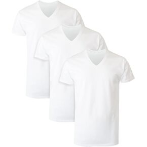 Hanes mens Tagless Cotton V-neck â€“ Multiple Packs and Colors Undershirt, White - 3 Pack, X-Large US in Saudi Arabia
