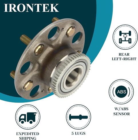 محمل العجلات الخلفية Irontek وتجميع المحور (5Lugs فقط 4WD W/ABS ، V6 3.0L) FITS 1999-2003 لـ Acura TL ؛ 1998-2002 لـ Honda Accord Ex ؛ 1998-2002 لـ Honda Accord LX 1PCS 512179 in Saudi Arabia