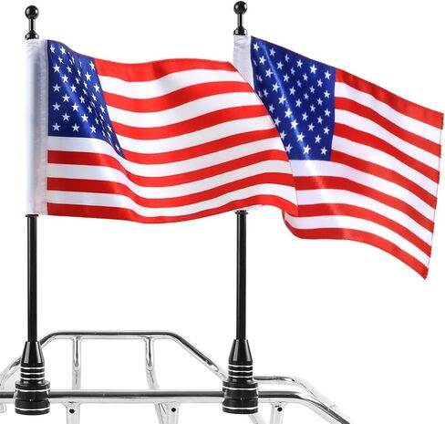 2 Pcs Motorcycle Flag Black Flagpole Mounts United We Stand - Land of The Free Because of Brave Flags for Harley Yamaha Goldwing 1/2 Motorcycle Luggage Rack 6 x 10 Inch Flag in Saudi Arabia