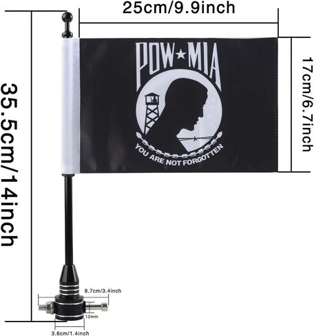 2 Pcs Motorcycle Flag Black Flagpole Mounts United We Stand - Land of The Free Because of Brave Flags for Harley Yamaha Goldwing 1/2 Motorcycle Luggage Rack 6 x 10 Inch Flag in Saudi Arabia