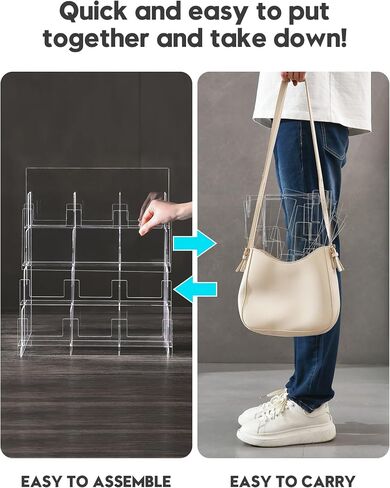 Acrylic Sticker Display Stand, Sticker Holder Display for Vendor Events, Card Rack Display Stand, Portable Display Rack in Saudi Arabia