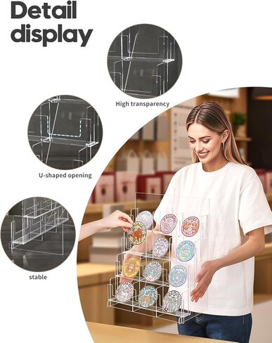 Acrylic Sticker Display Stand, Sticker Holder Display for Vendor Events, Card Rack Display Stand, Portable Display Rack in Saudi Arabia