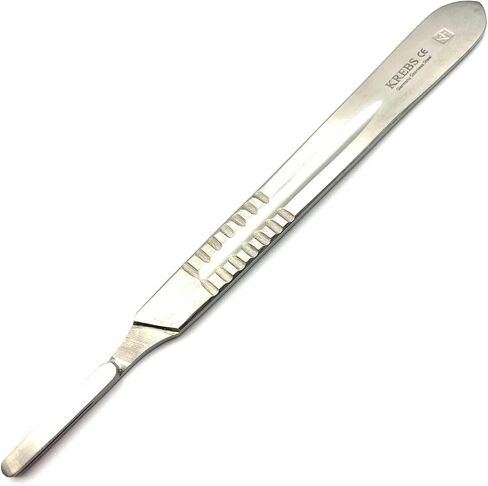 Bard Parker Scalpel Handle, Autoclaveable 12.5 cm German Stainless Steel Surgical Scalpel Handles with Ruler for 10-17 Dermaplaning Scalpel Blades (Handle No. 3, Pack of 1) in Kuwait