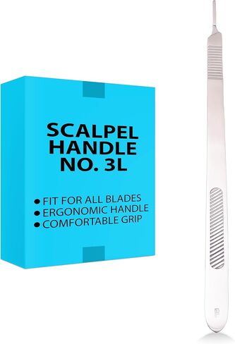Bard Parker Scalpel Handle, Autoclaveable 12.5 cm German Stainless Steel Surgical Scalpel Handles with Ruler for 10-17 Dermaplaning Scalpel Blades (Handle No. 3, Pack of 1) in Kuwait
