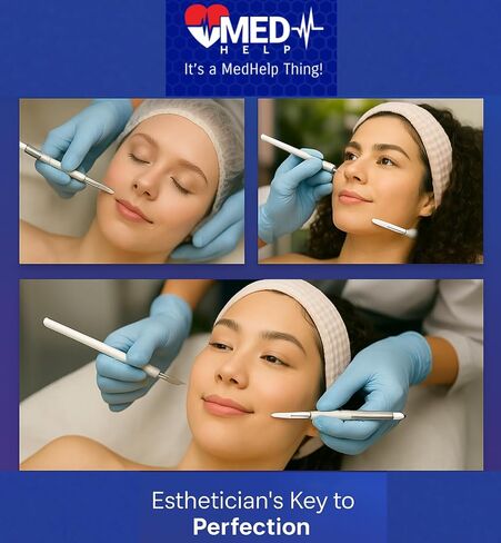 #10R شفرات Dermaplaning مع مقبض - حزمة من 15 شفرات من Dermaplane للوجه للنساء + مقبض الفولاذ المقاوم للصدأ مقبض #3 - أداة dermaplaning احترافية للبشرة السلسة والمشرقة in Kuwait