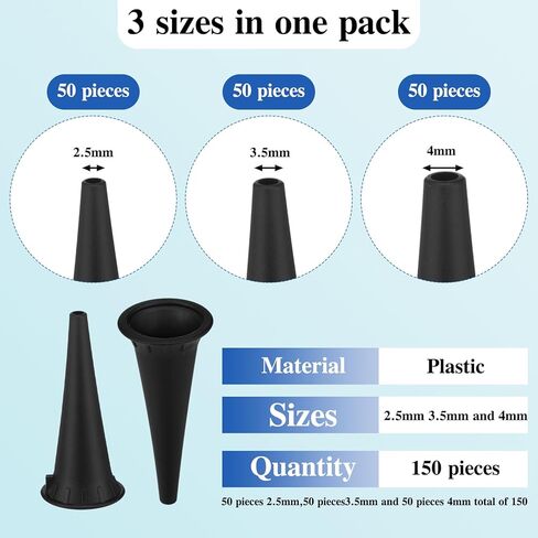 150 Pcs 3 Sizes Reusable Diagnostic Otoscope Cover Plastic Ear Specula Tips Disposable Pediatric Otoscope Tips Universal Ear Covers Speculum Available in 2.5 mm 3.5 Mm, 4 Mm, 50 Pcs Each in Saudi Arabia