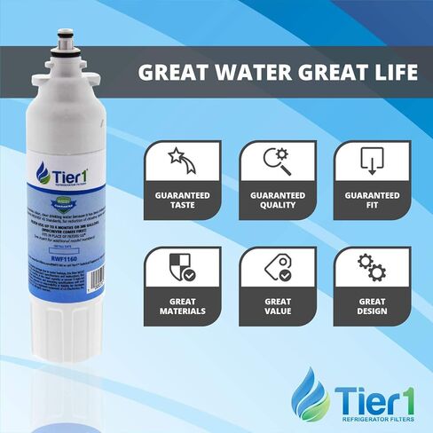 Tier1 ADQ73613401 Refrigerator Water Filter 2-pk | Replacement for LG LT800P, ADQ73613402, Kenmore 9490, 46-9490, 469490, ADQ73613408, DWF-35, Fridge Filter in Kuwait